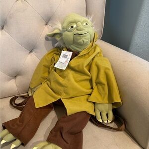 Green and Brown Disney Yoda Plush Backpack